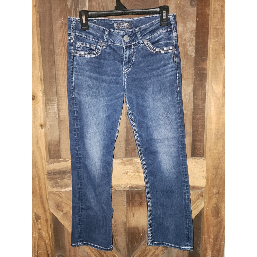 Silver Jeans Suki Mid Capri Stretch Women's W27, Biker